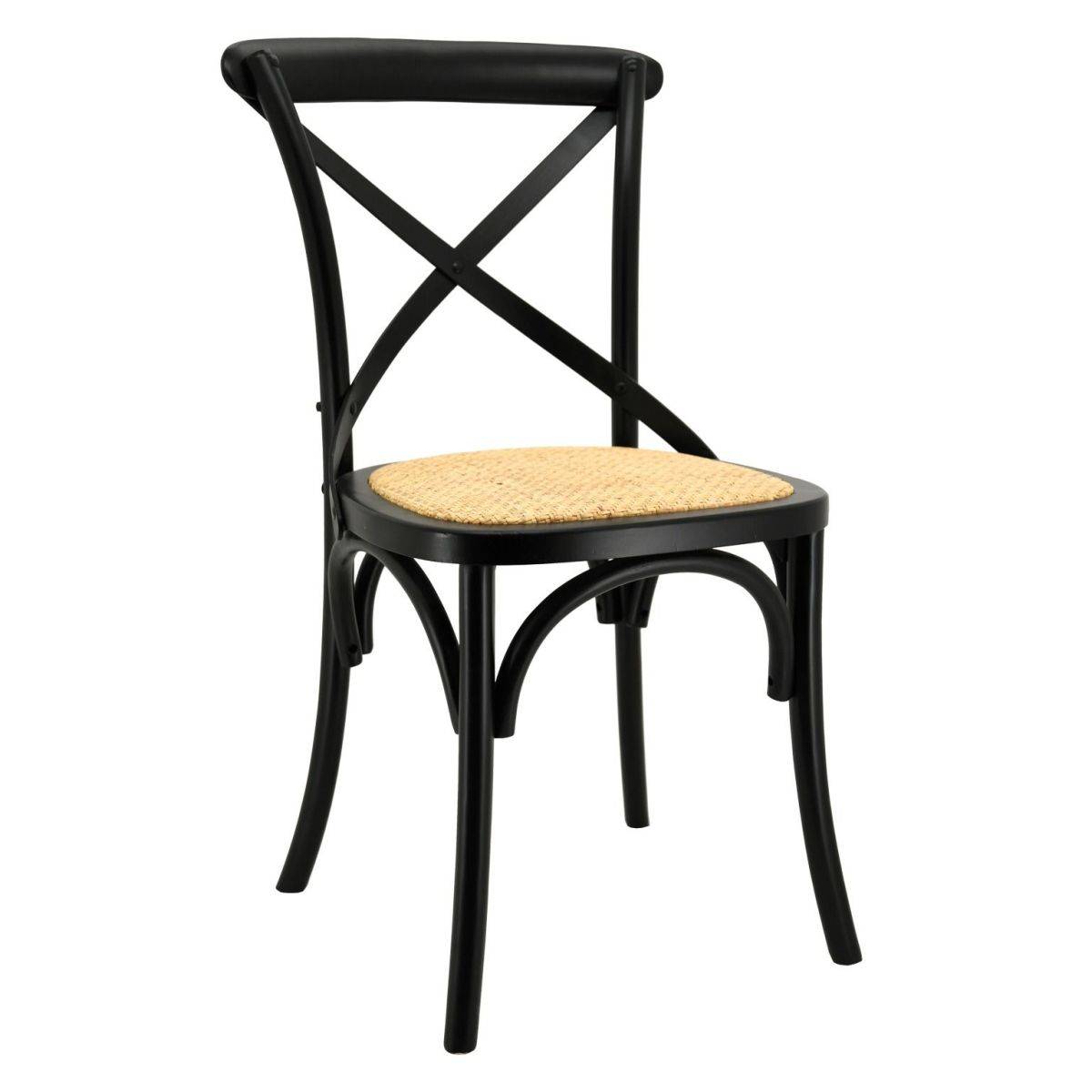 Aubry Gaspard - Chaise en bouleau et rotin Bistrot chic - Imagen 1