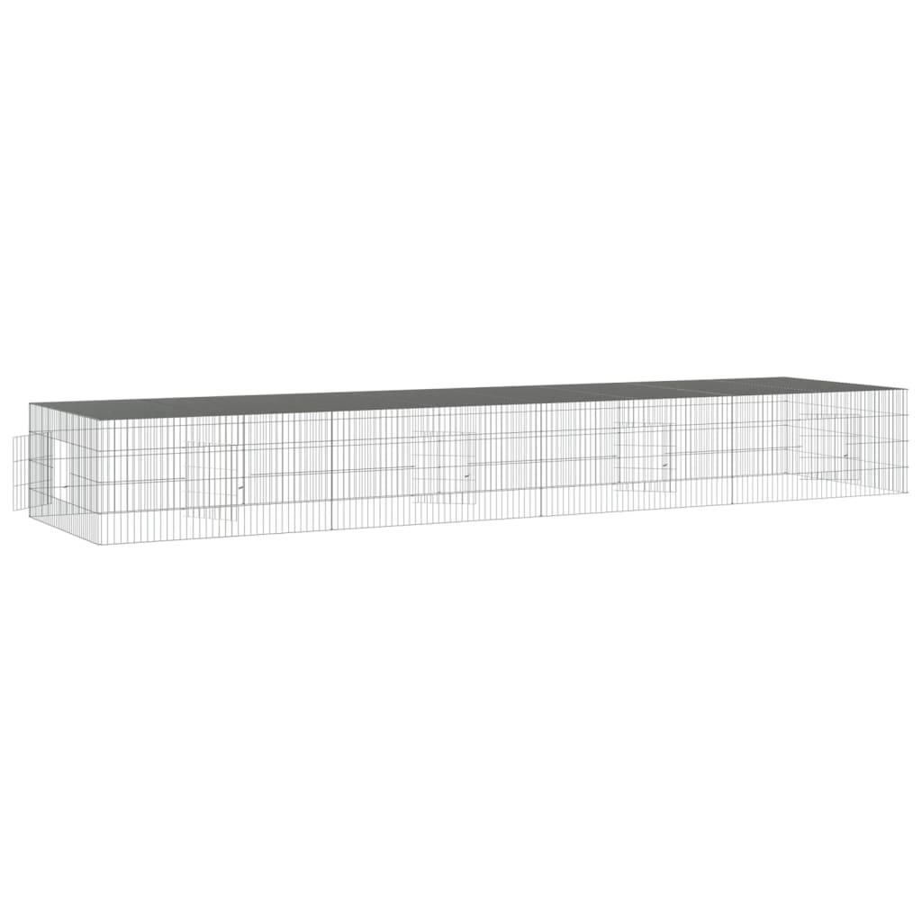 Vidaxl - Cage à lapin 4 panneaux 433x109x54 cm Fer galvanisé vidaXL 171565 - Imagen 5