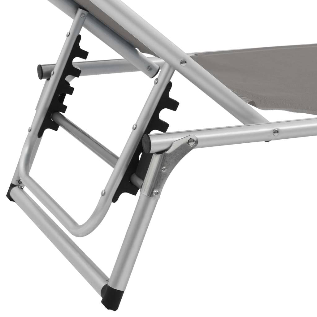 Helloshop26 - Chaises longues pliables et toit 2 pièces aluminium textilène gris - Imagen 6