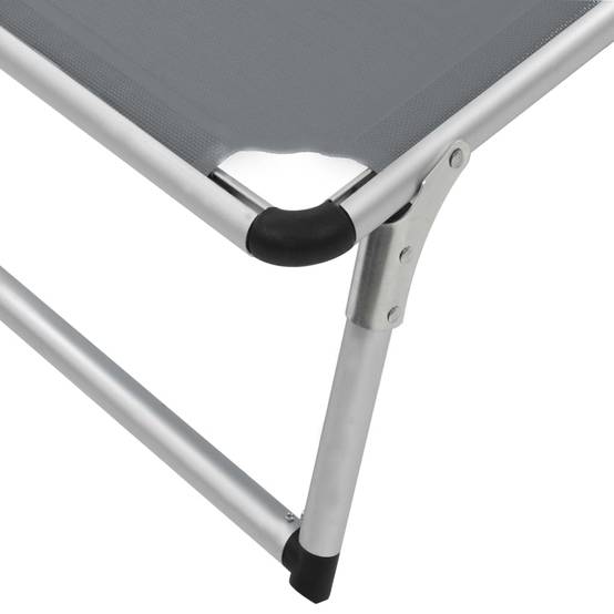 Helloshop26 - Chaises longues pliables et toit 2 pièces aluminium textilène gris - Imagen 8