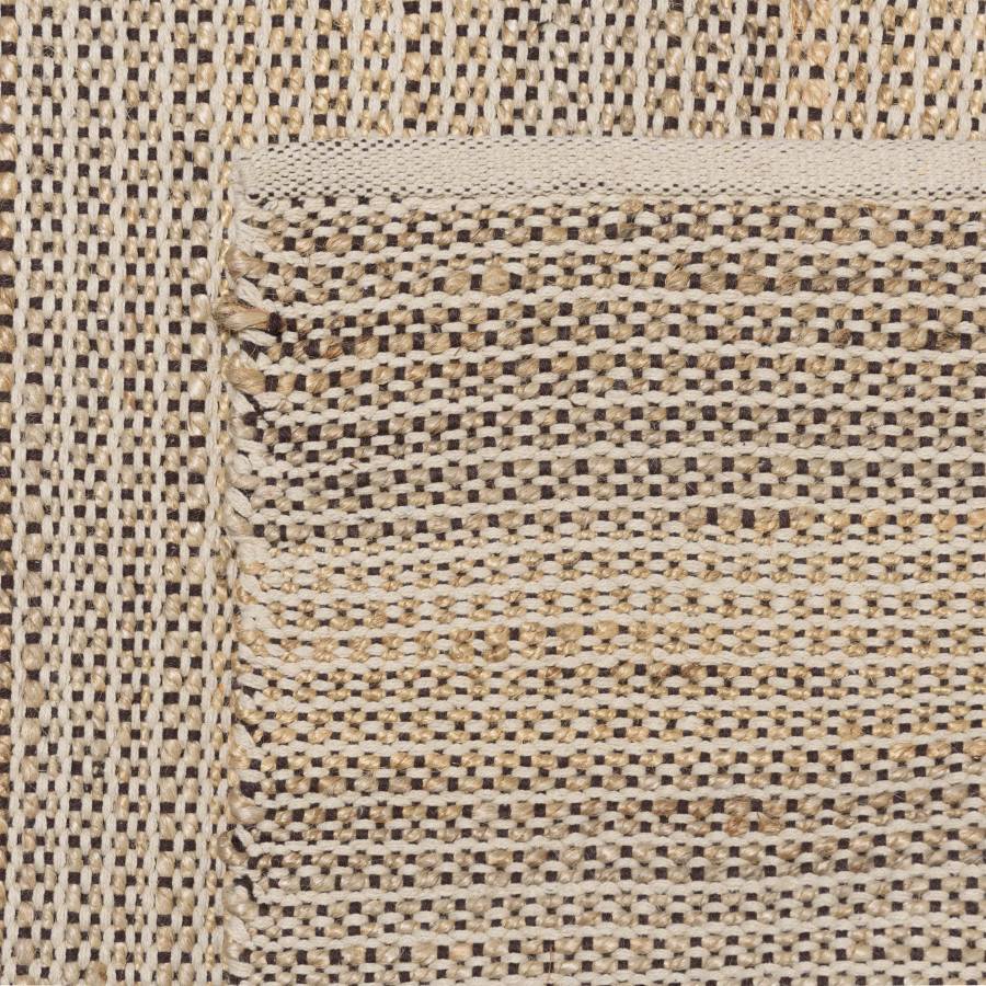 Macabane - QUENTIN - Tapis rect. 200x290cm jute et coton couleur sable/ivoire/noir - Imagen 6