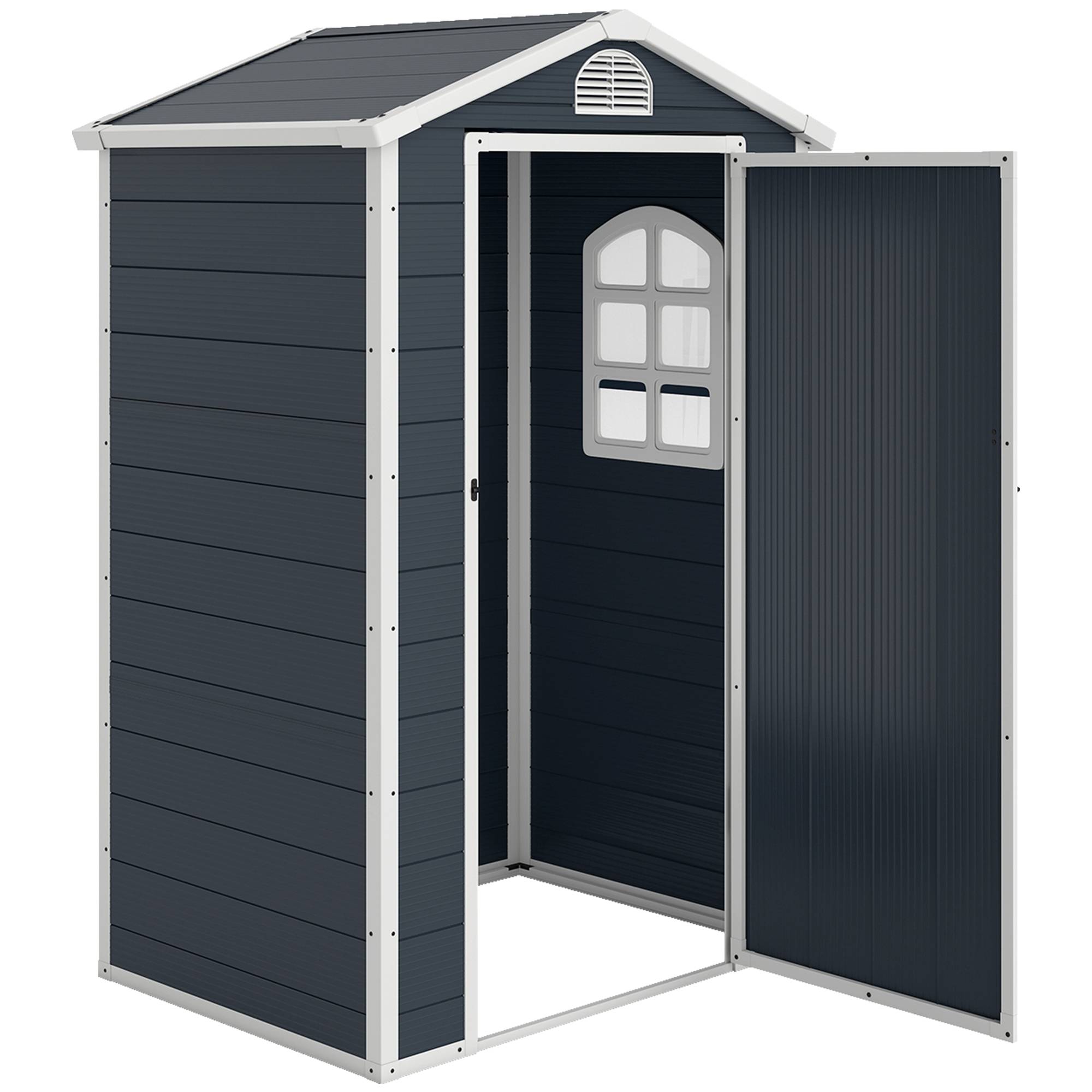Abri de jardin polypropylène gris foncé 134 x 104 x 204 cm - PANGIVO - Image 2
