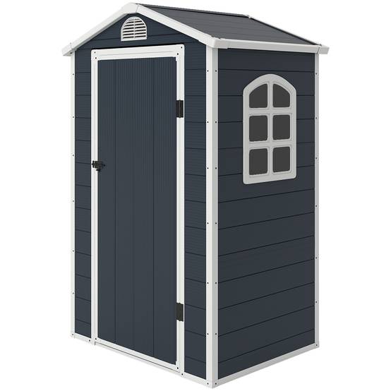 Abri de jardin polypropylène gris foncé 134 x 104 x 204 cm - PANGIVO - Image 1