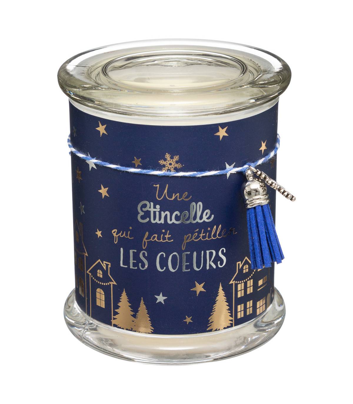Fééric Lights & Christmas - Bougie Parfumée Pot en verre imprimé avec Déco 265 G