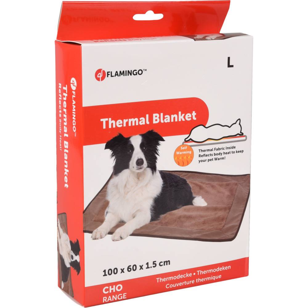 Flamingo - Tapis Thermique L 100 x 60 x 1.5 cm marron pour chien - Imagen 5