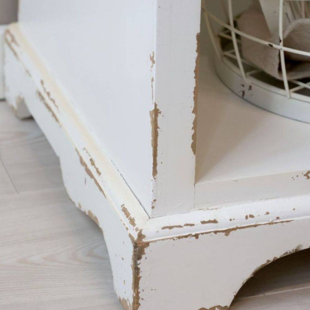 Chemin De Campagne - Etagère antique en bois de sapin blanc antique 106 x 39 x 200 cm Chemin de campagne - Imagen 4