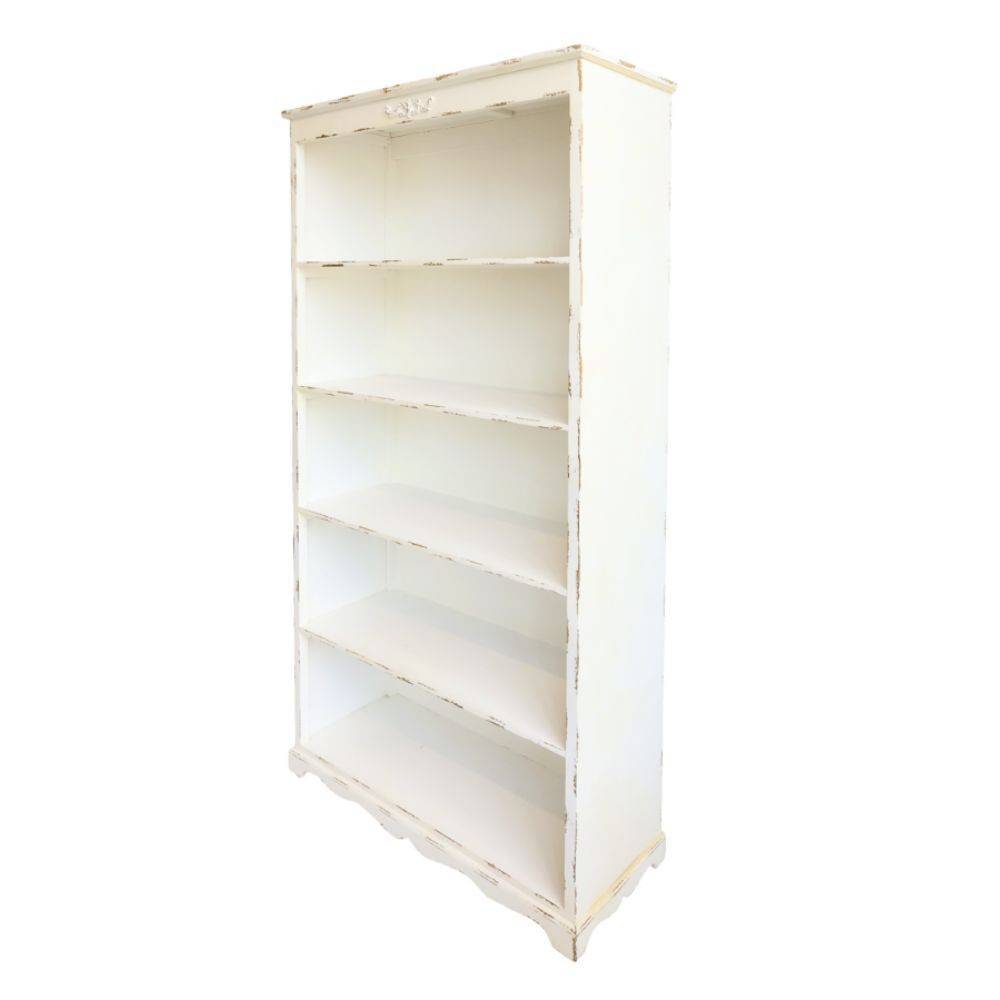 Chemin De Campagne - Etagère antique en bois de sapin blanc antique 106 x 39 x 200 cm Chemin de campagne - Imagen 1