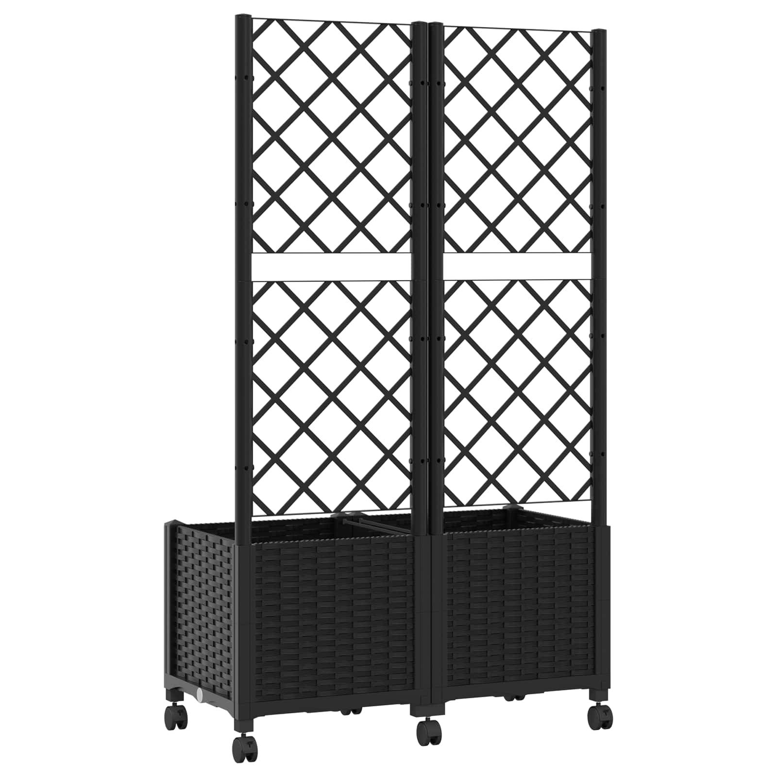 Bac à fleurs polypropylène noir 80 x 40 x 146 cm - PANGIVO - Image 5