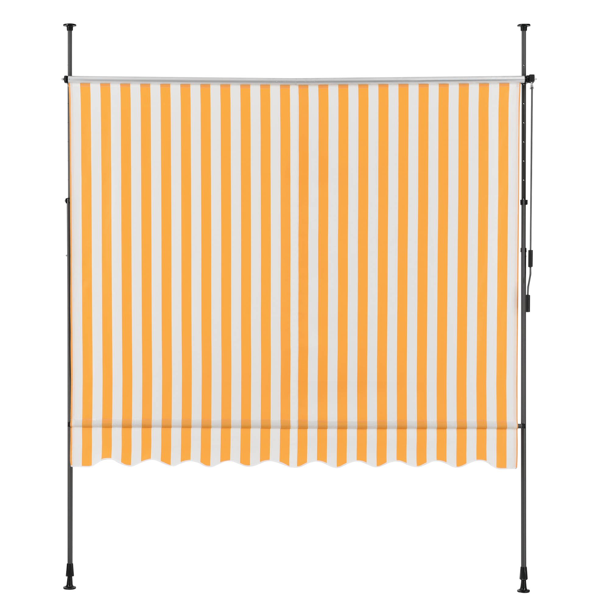Pro.Tec - Store Banne Téléscopique Acier Polyester 250 x 120 x 220-309 cm Jaune Blanc [pro.tec] - Imagen 5