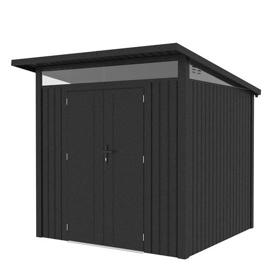 Trigano Jardin - Abri de jardin moderne 4.37m2 Gris Anthracite monopente en acier galvanisé - Image 6