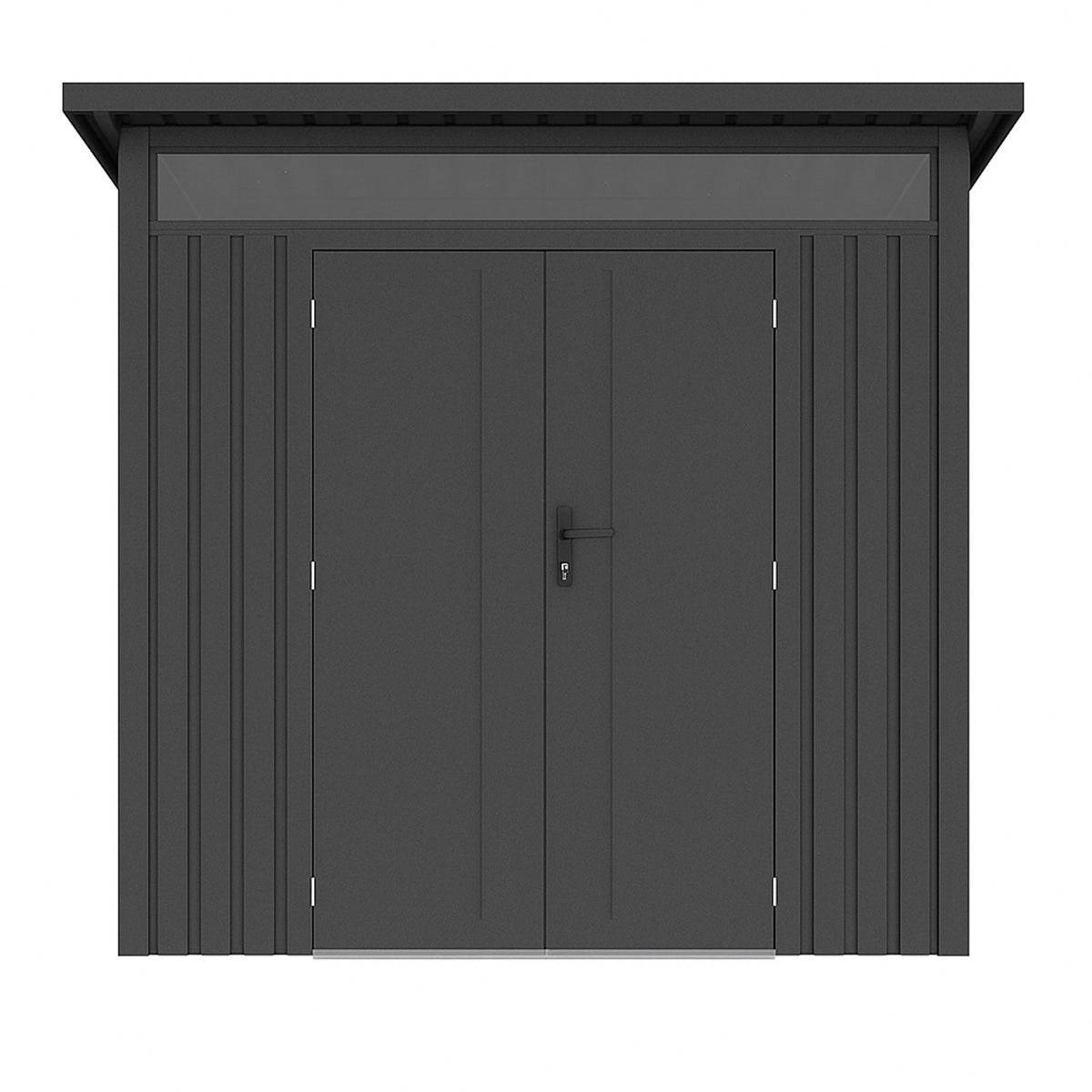 Trigano Jardin - Abri de jardin moderne 4.37m2 Gris Anthracite monopente en acier galvanisé - Image 2