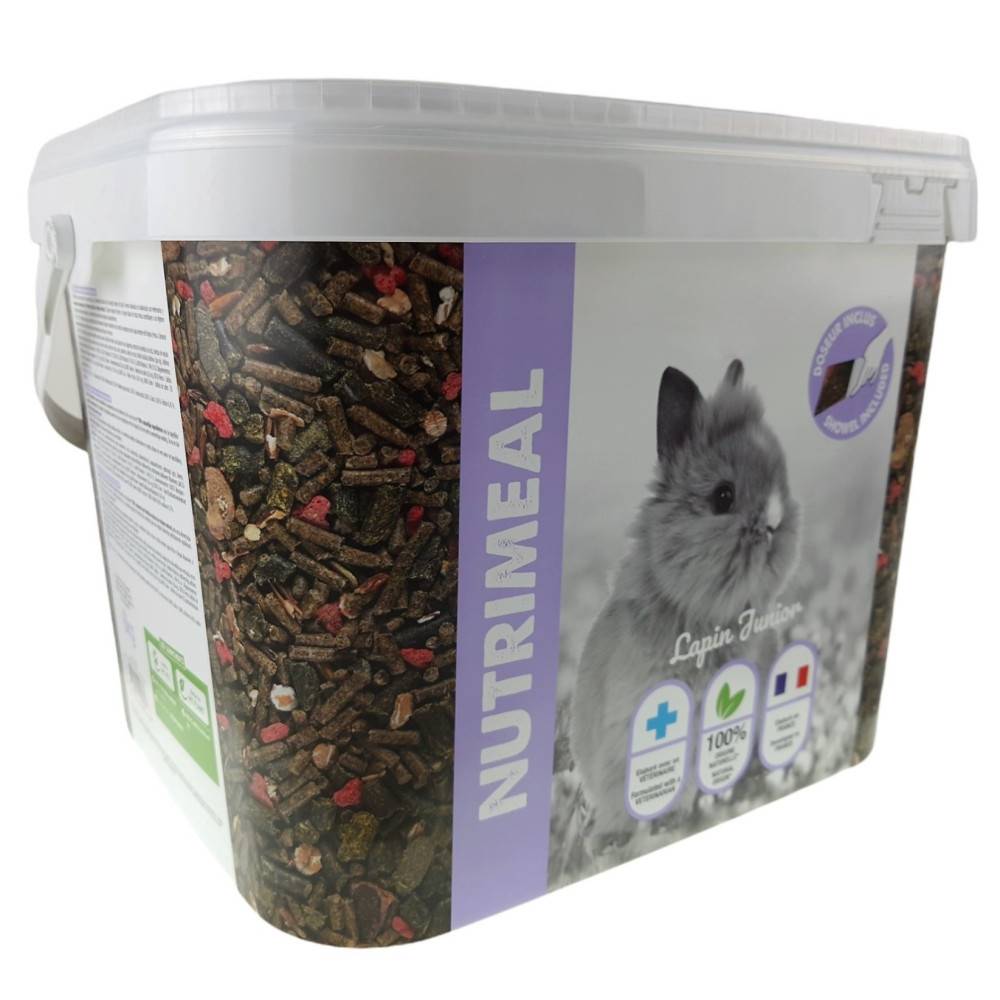 animallparadise - Granulés lapin nain junior (moins de 6mois), nutrimeal seau - 6kg. - Imagen 2