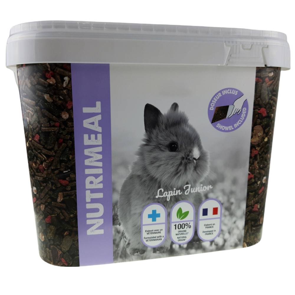 animallparadise - Granulés lapin nain junior (moins de 6mois), nutrimeal seau - 6kg. - Imagen 1