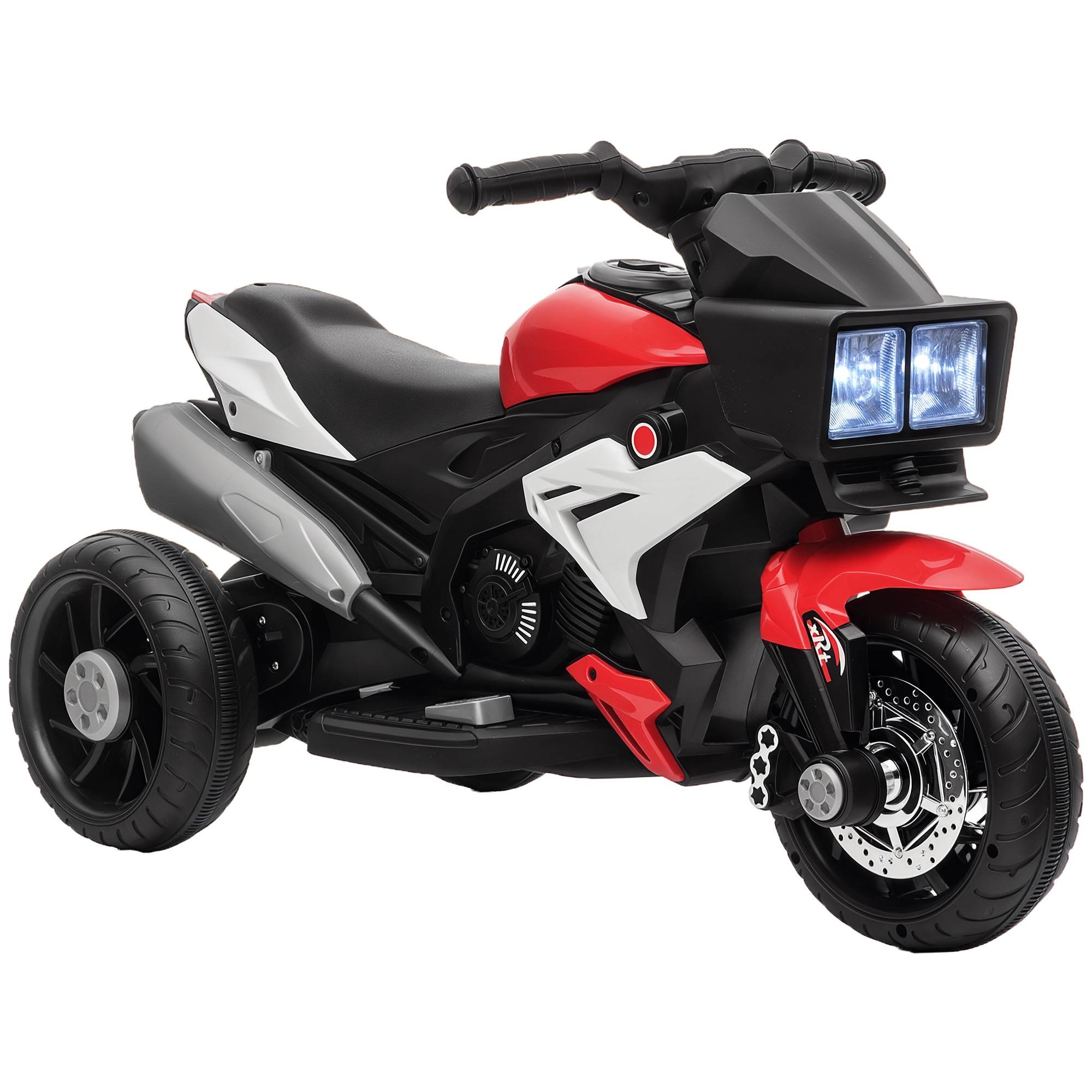 Sans Marque - Moto électrique enfants 3-5 ans max 25 kg 3 roues lumières sons batterie 6V rouge 86x42x52 cm - Image 1