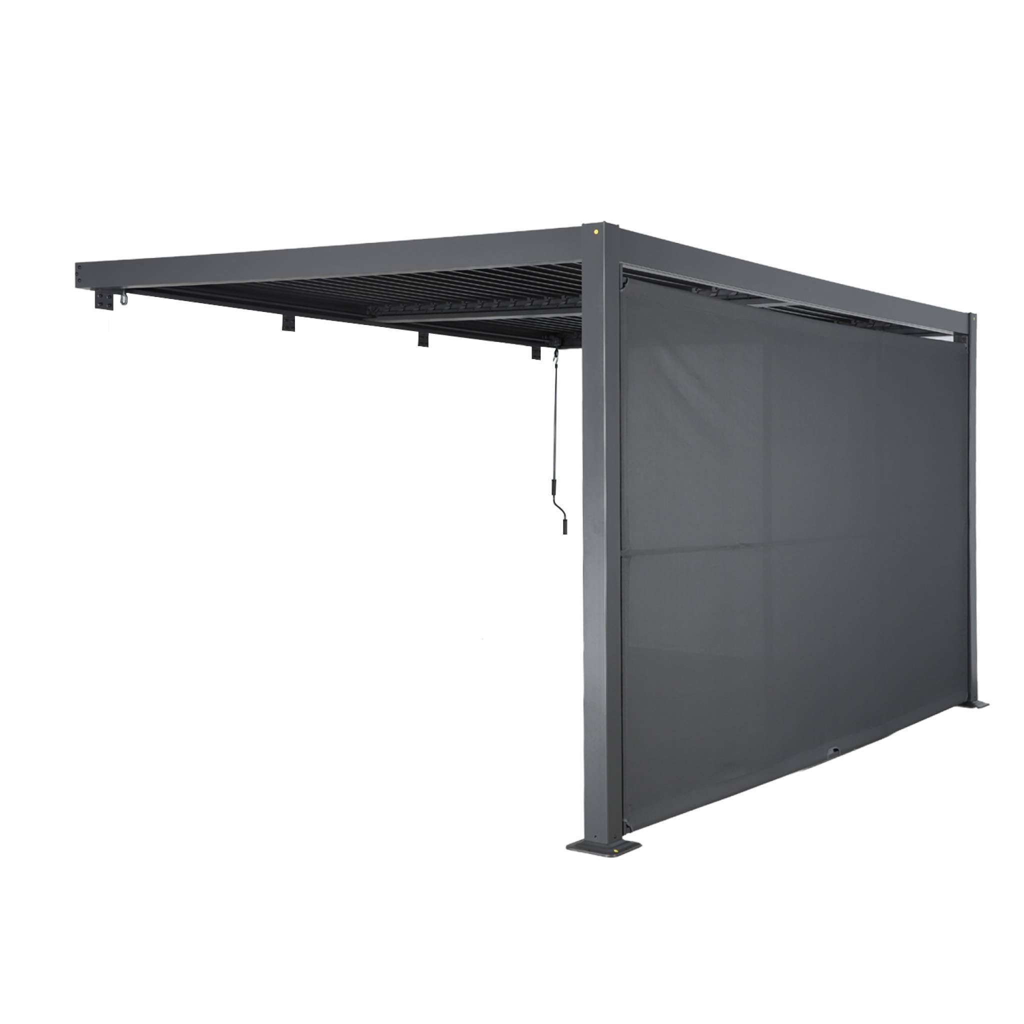 sweeek - Pergola bioclimatique aluminium adossée 4x3m anthracite + 1 auvent 4m Palace | sweeek - Image 2