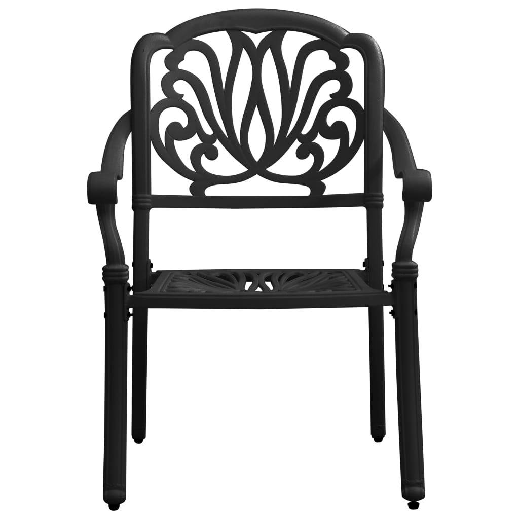 Helloshop26 - Ensemble de bistro jardin meuble extérieur terrasse 5 pièces aluminium coulé noir - Imagen 3