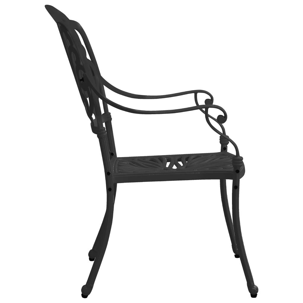 Helloshop26 - Ensemble de bistro jardin meuble extérieur terrasse 5 pièces aluminium coulé noir - Imagen 5