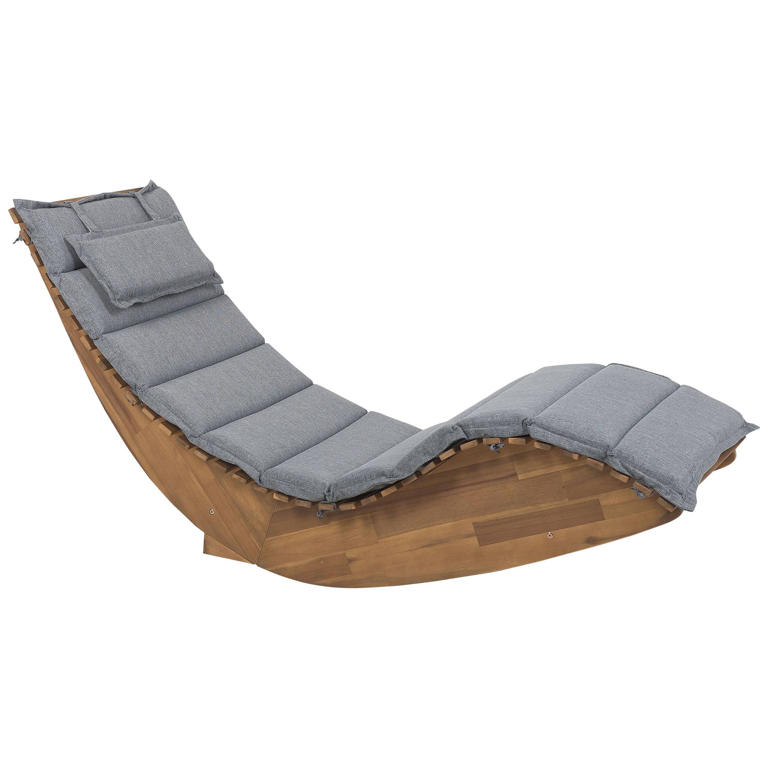 Beliani - Coussin pour chaise longue Brescia 60 x 180 cm en Tissu Imperméabe Gris Beliani - Imagen 4