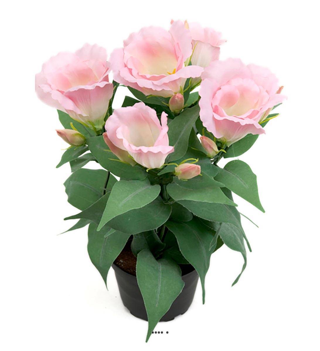 Artificielles - Eustoma artificiel en pot, 4 têtes de fleurs, H 30 cm Rose pâle - couleur: Rose pâle - Imagen 1