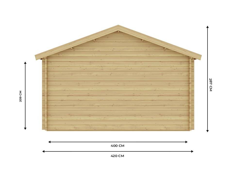 Direct Abris - Garage Bois NEWPORT Double Porte en Bois 19,2m2 - Epaisseur des Madriers : 44mm - Toit Double Pente - Abri Voiture - Imagen 5