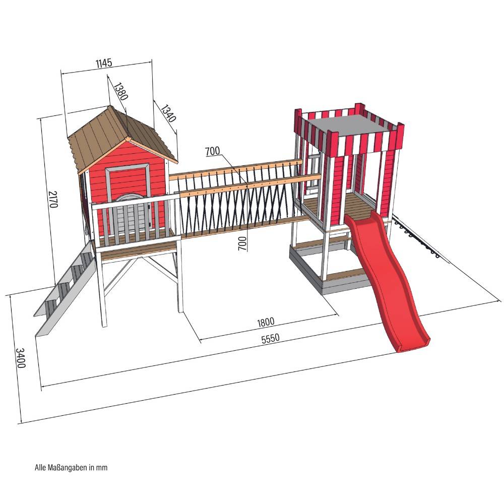 Home Deluxe - HOME DELUXE - Parc de jeux avec balançoire et toboggan WUNDERLAND - 555 x 340 cm | Équipement avec balançoire - Image 9