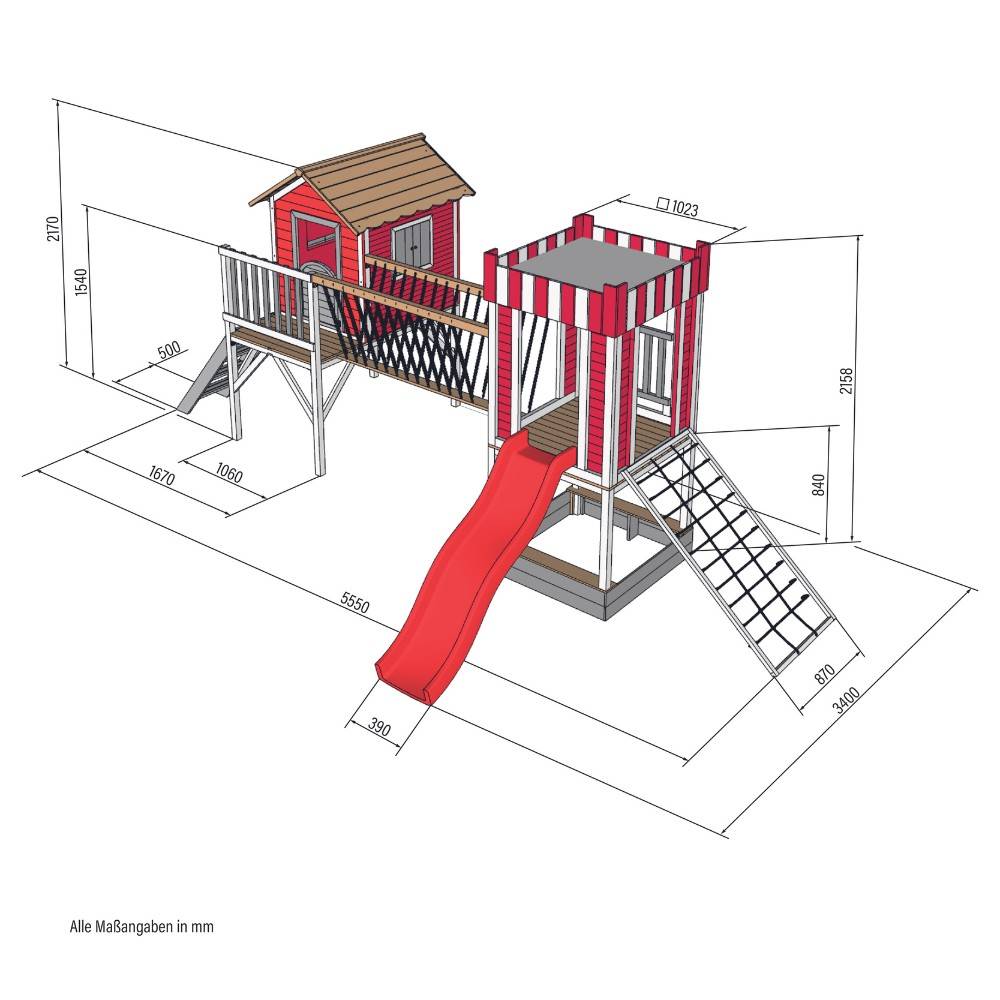 Home Deluxe - HOME DELUXE - Parc de jeux avec balançoire et toboggan WUNDERLAND - 555 x 340 cm | Équipement avec balançoire - Image 8