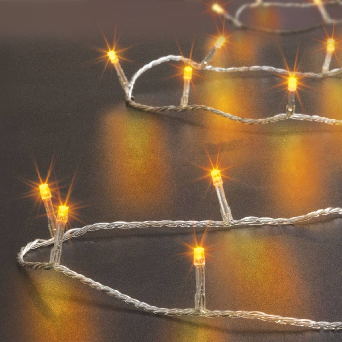 Guirlande lumineuse 500 LED 50m avec timer extérieurblanc chaud fil transparent FEERIC LIGHTS & CHRISTMAS - Image 1