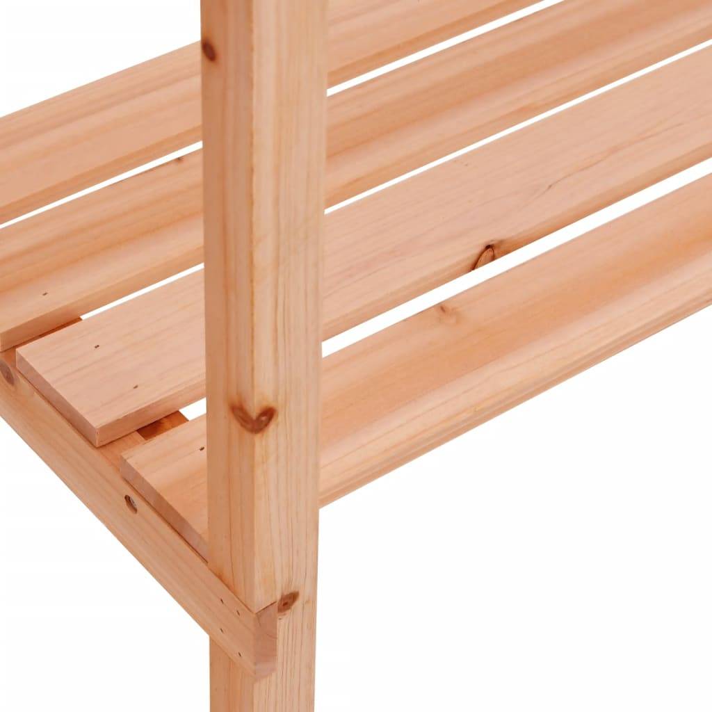 Établi de Jardinage Marron en Bois de Sapin avec Dessus en Métal et Double Étagère – ComfortXL Outdoor Living - Image 8