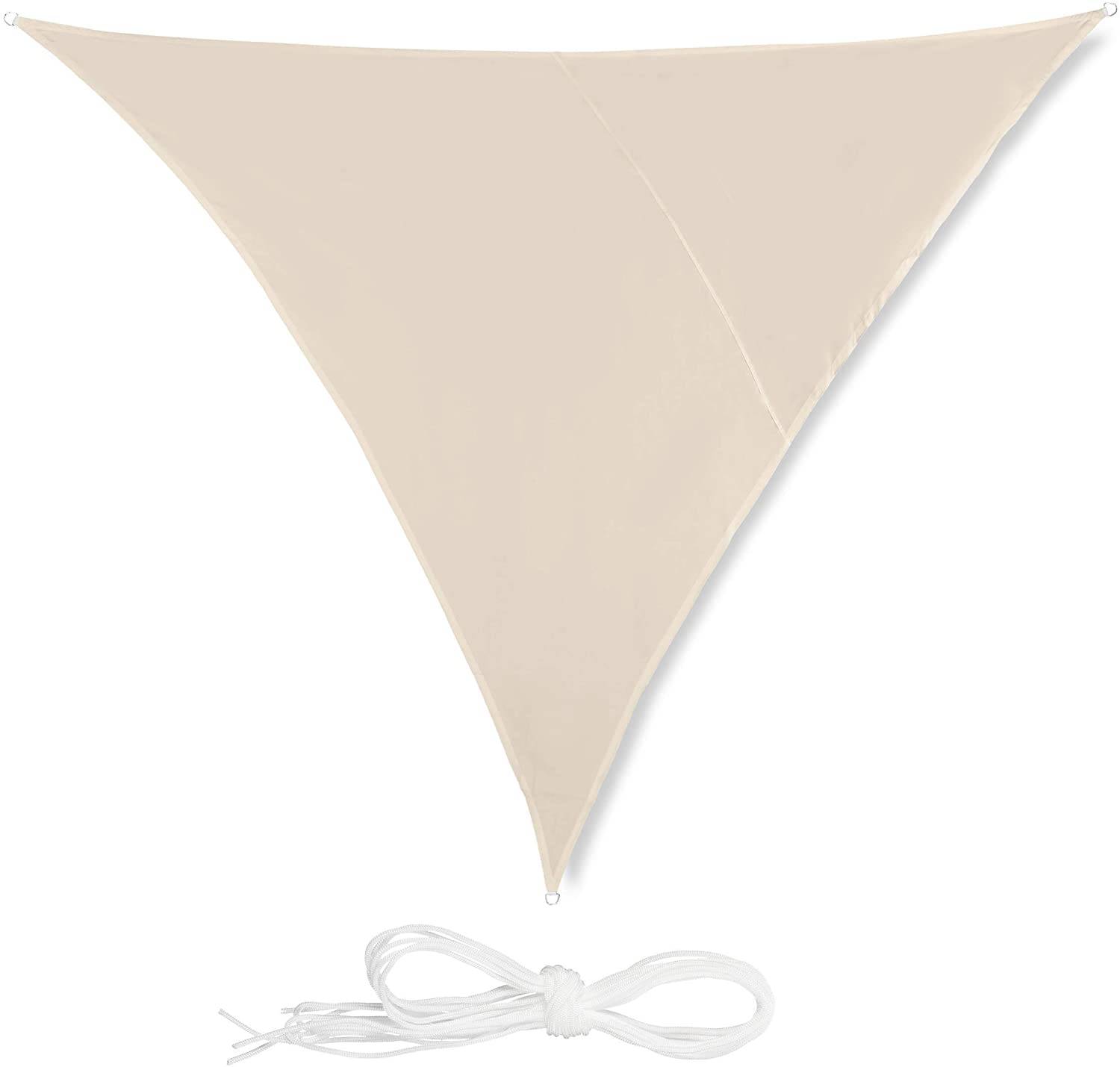 Helloshop26 - Voile d'ombrage triangle 4 x 4 x 4 m beige - Imagen 1