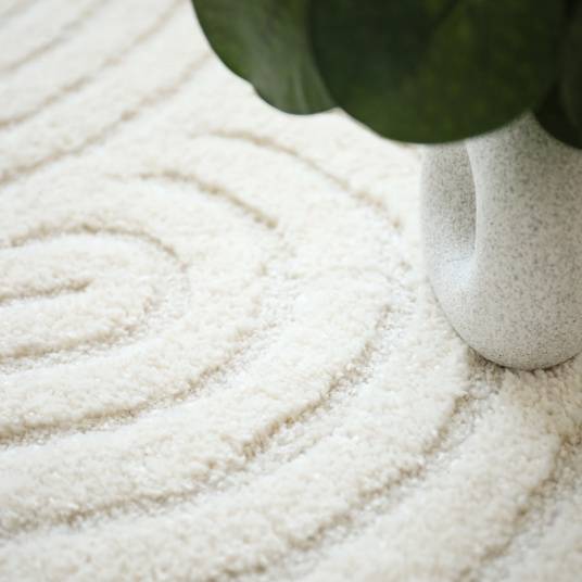 Decoweb - Tapis de salon en relief - Circle - Courbe crème - 120 x 170 cm - Decoweb - Image 5