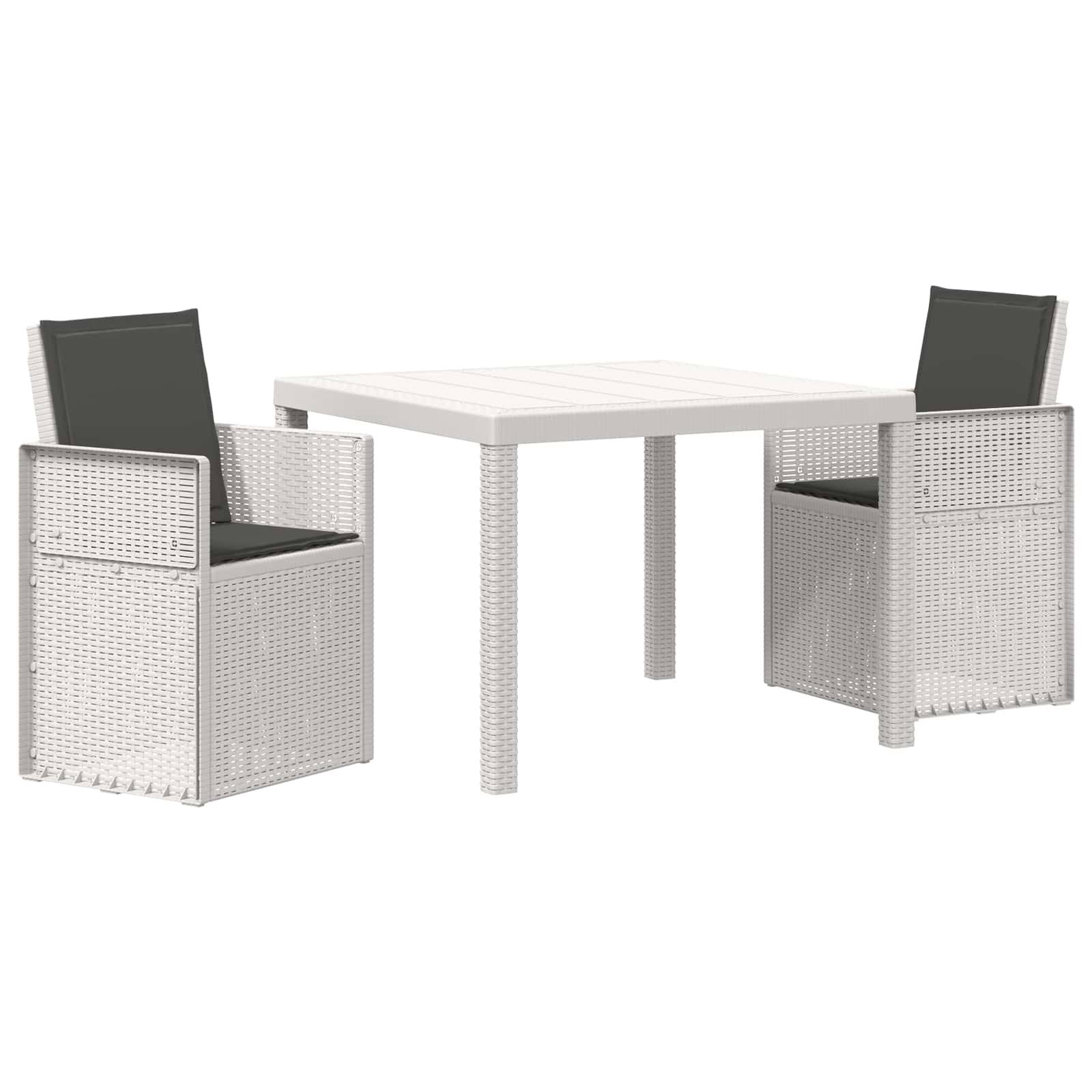 Vidaxl - Ensemble de salle à manger pour jardin 3 pcs-Salons de jardin Blanc et anthracite - Image 2