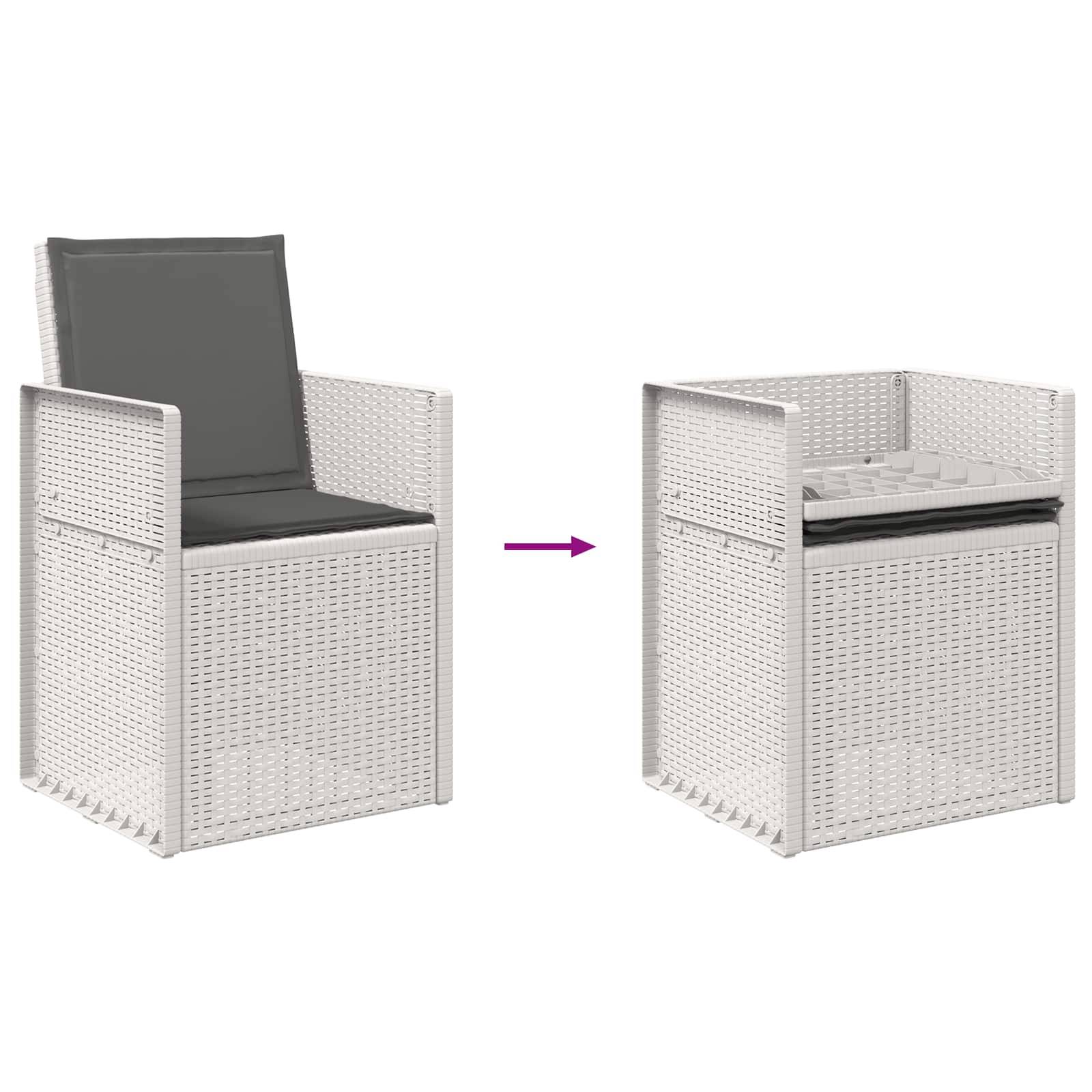 Vidaxl - Ensemble de salle à manger pour jardin 3 pcs-Salons de jardin Blanc et anthracite - Image 8