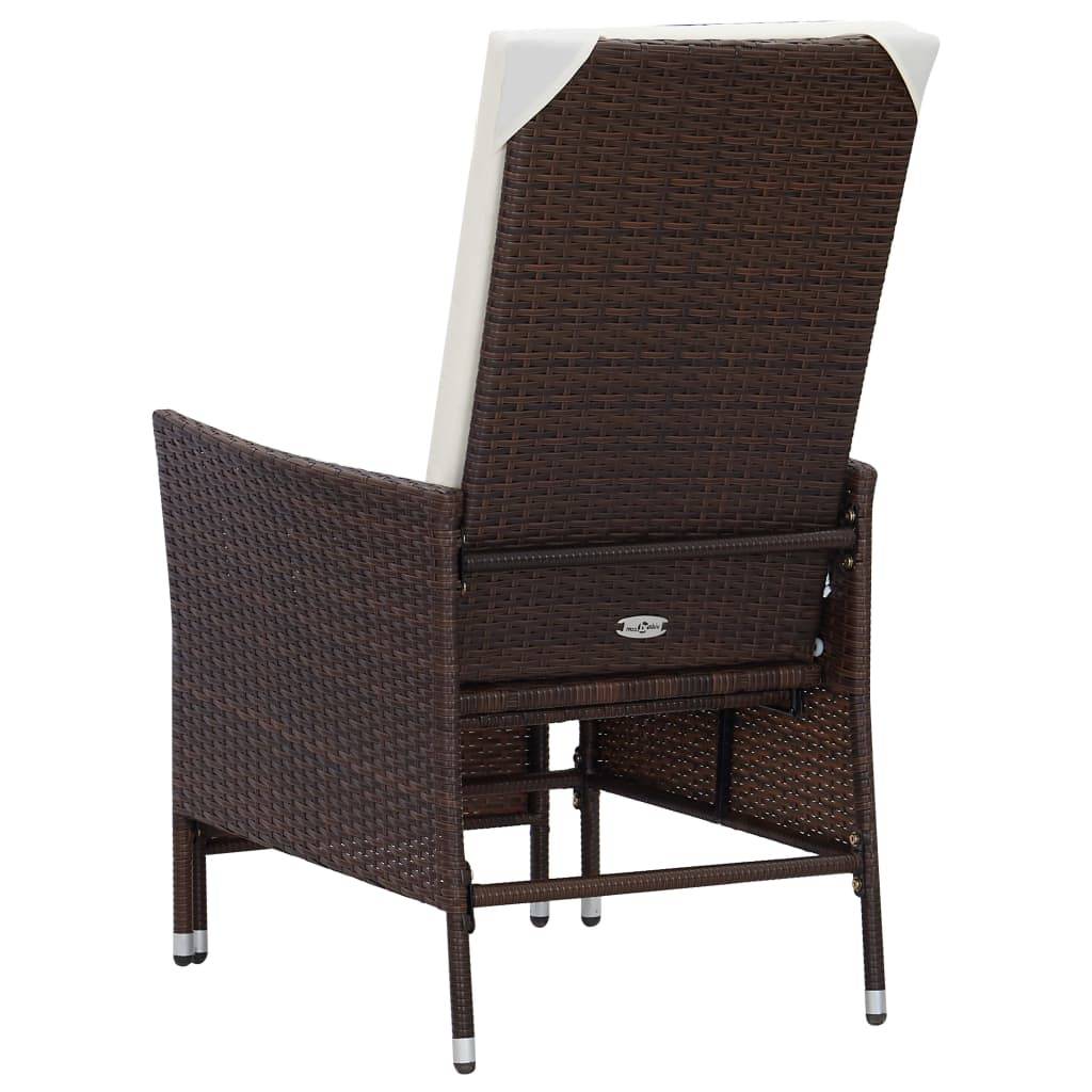 Fauteuil de Jardin Inclinable Résine Tressée avec Table Basse Marron – ComfortXL Outdoor Living - Image 7