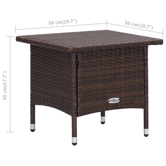 Fauteuil de Jardin Inclinable Résine Tressée avec Table Basse Marron – ComfortXL Outdoor Living - Image 3