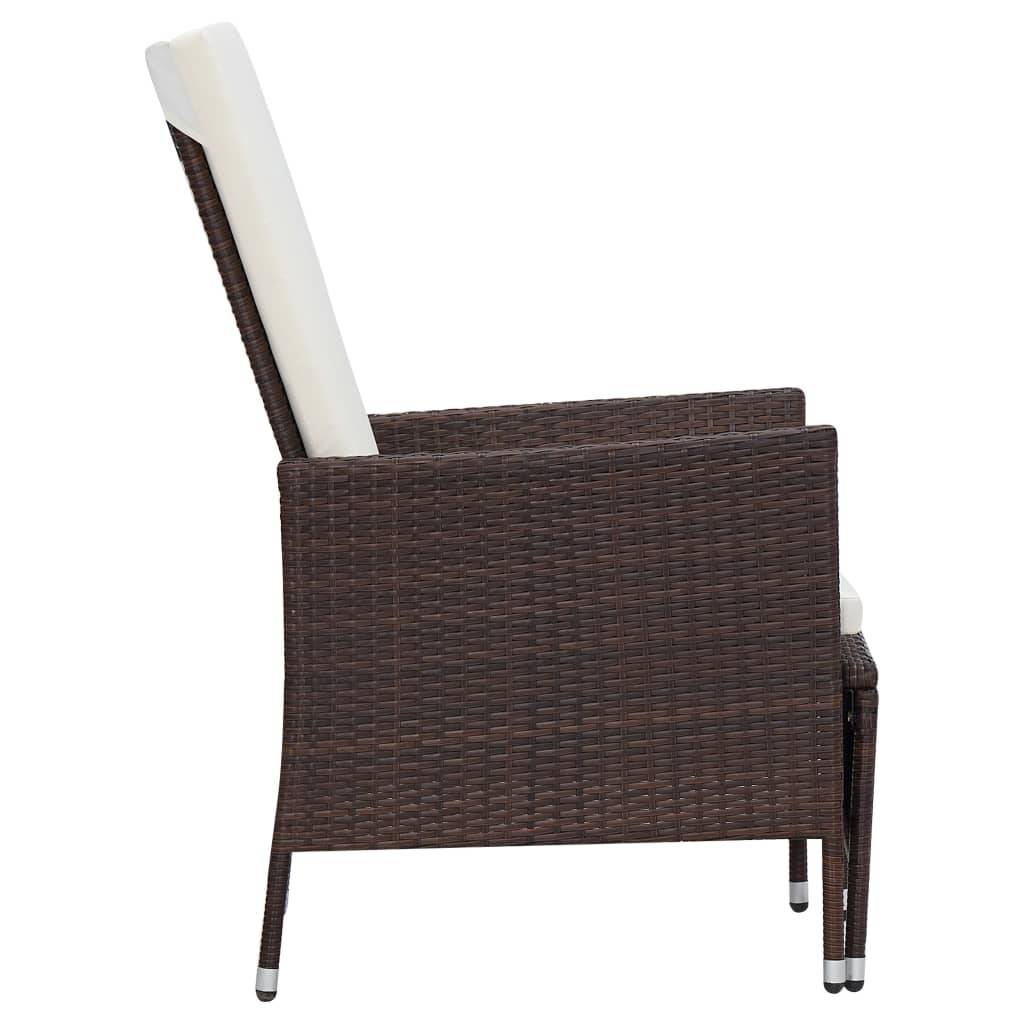 Fauteuil de Jardin Inclinable Résine Tressée avec Table Basse Marron – ComfortXL Outdoor Living - Image 5