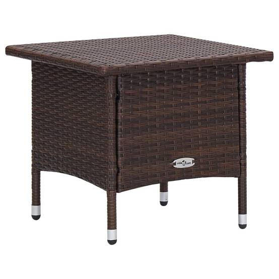 Fauteuil de Jardin Inclinable Résine Tressée avec Table Basse Marron – ComfortXL Outdoor Living - Image 9