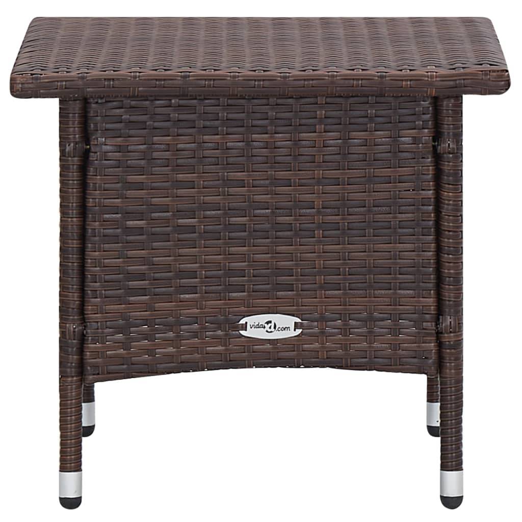 Fauteuil de Jardin Inclinable Résine Tressée avec Table Basse Marron – ComfortXL Outdoor Living - Image 10