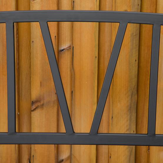 Banc de jardin en métal noir imperméable, banc d'extérieur 2 places en fer, 128 x 56 x 86 cm - Image 9