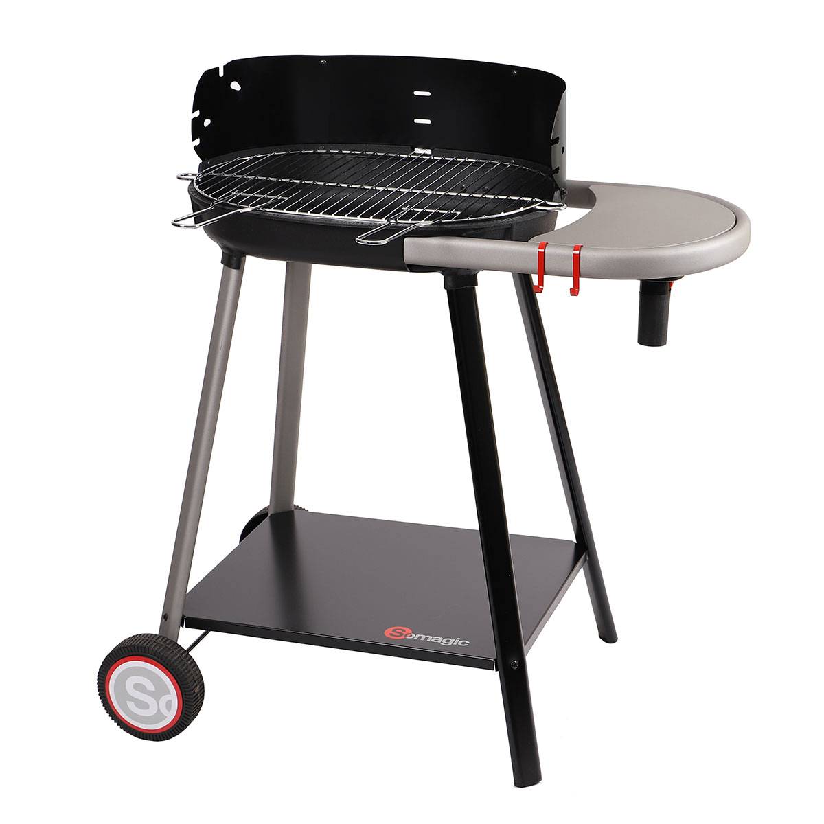 Somagic - Barbecue à charbon de bois avec tablette intégrée - SOMAGIC - Métal - Noir - Imagen 1