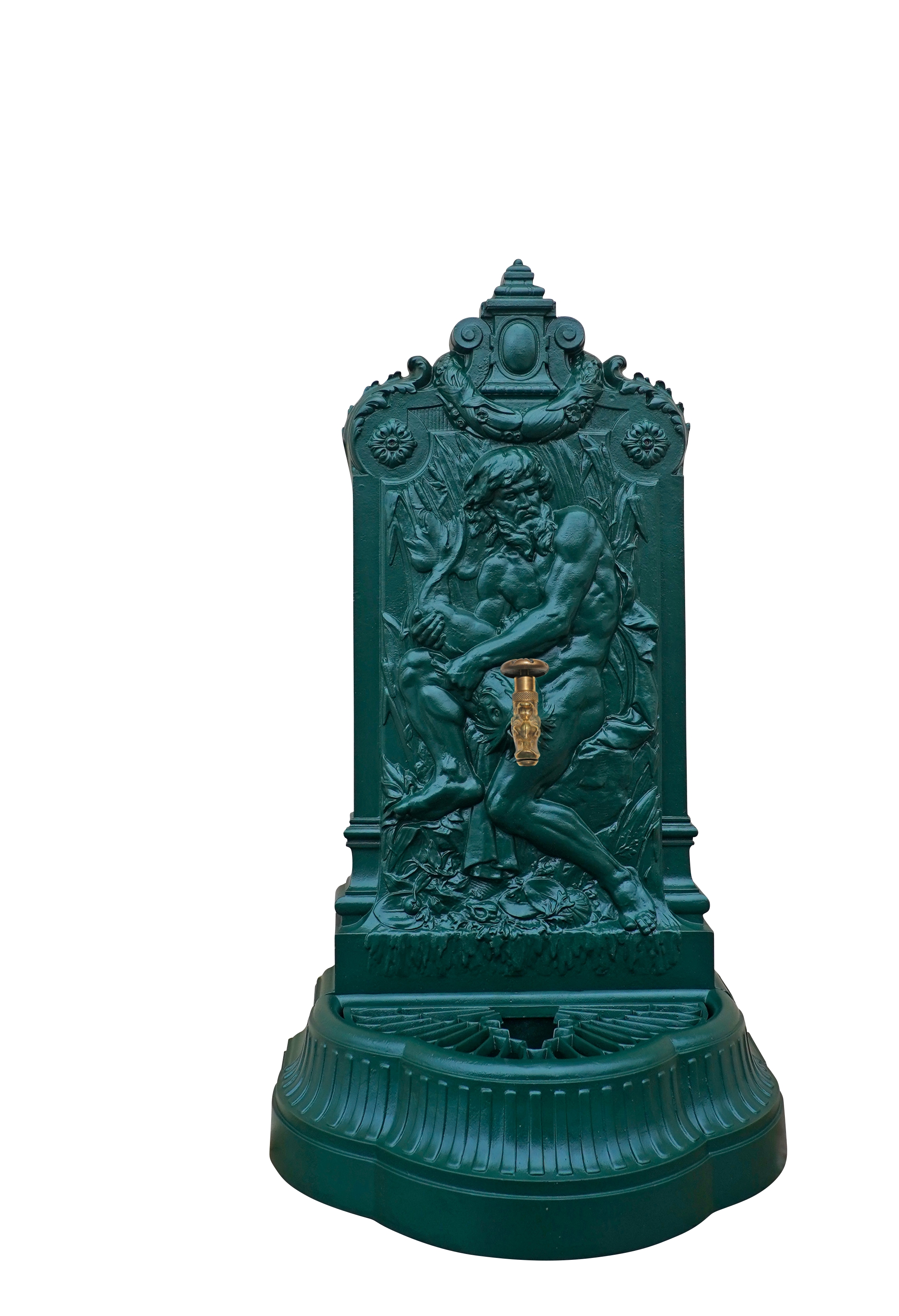 Fontaine Neptune Dommartin vert 6009 avec robinet colvert  H.160 - Imagen 1