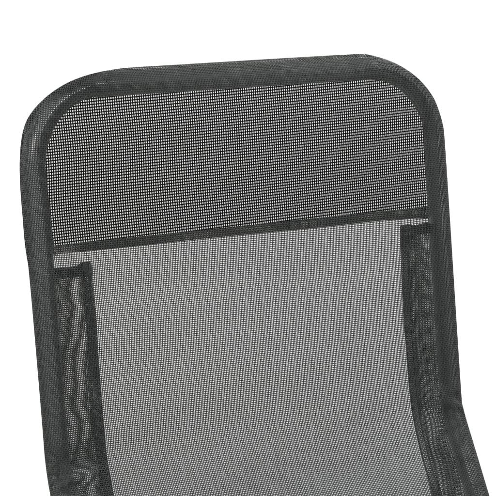 Helloshop26 - Chaises longues transat pliables 2 pices textilène anthracite - Imagen 7