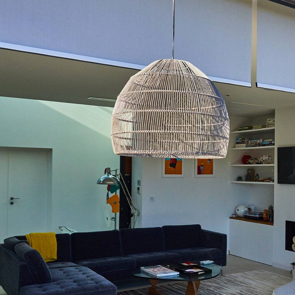 Lumisky - Suspension solaire naturel MAIDO Gris Poly rotin H42cm - Imagen 4