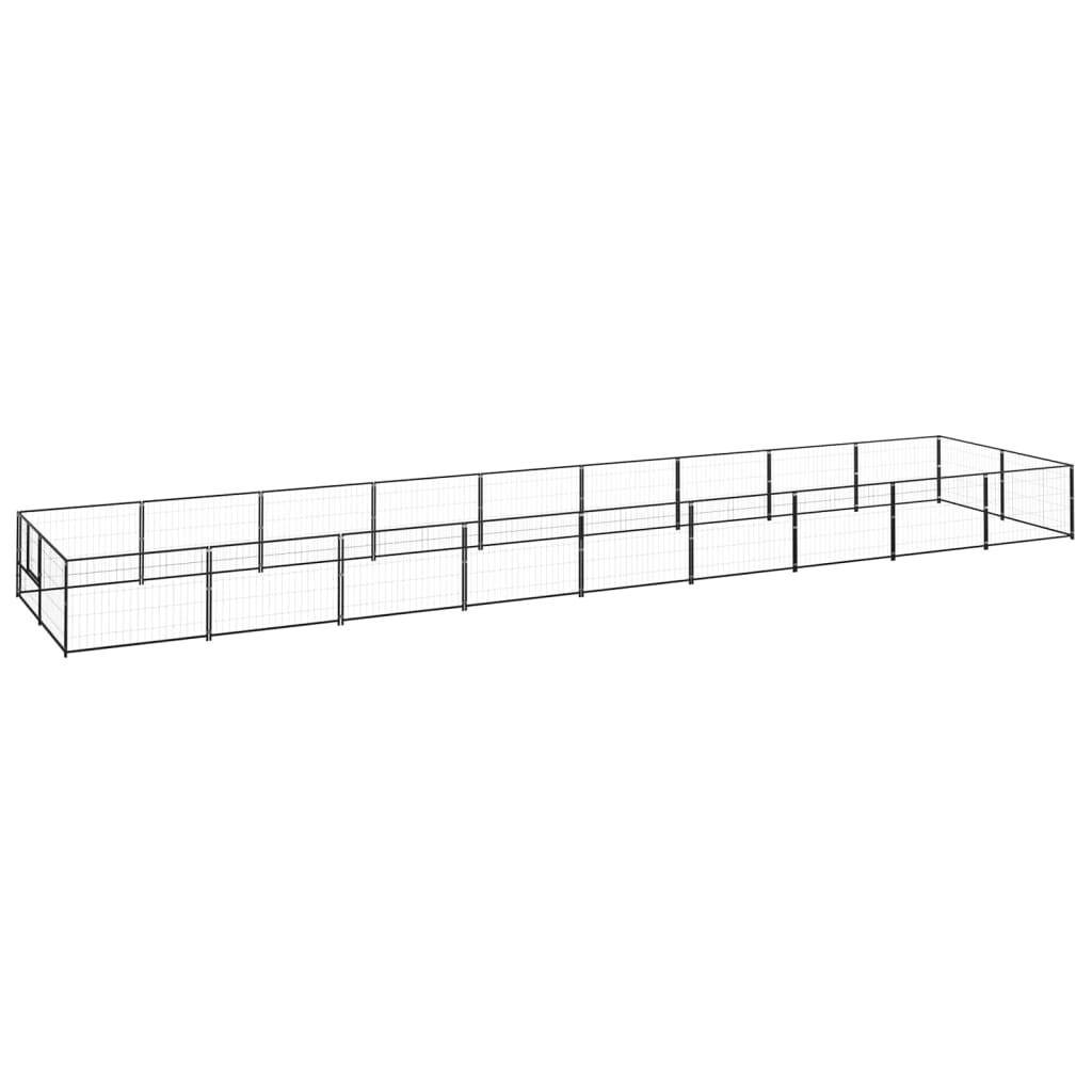 Helloshop26 - Chenil extérieur cage enclos parc animaux chien noir 18 m² acier - Imagen 1