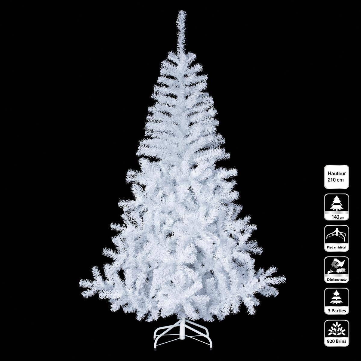 Sapin de Noël "Elégant" 210cm blanc FEERIC LIGHTS & CHRISTMAS - Image 1