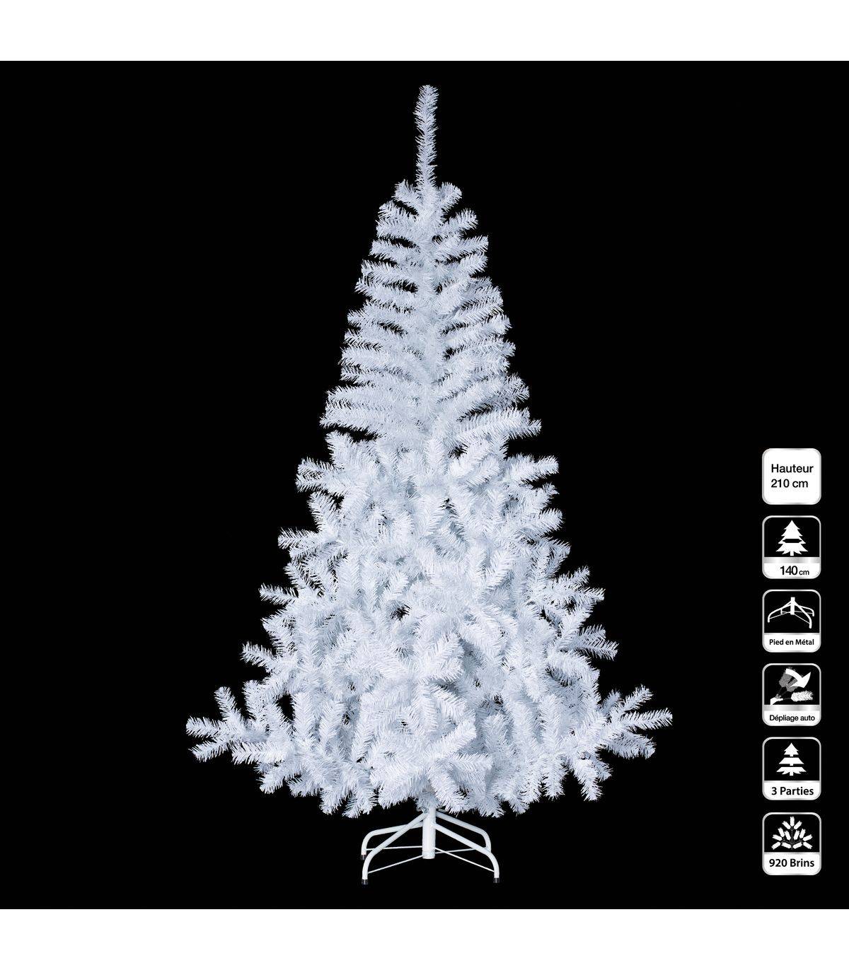 Sapin de Noël "Elégant" 210cm blanc FEERIC LIGHTS & CHRISTMAS - Image 4
