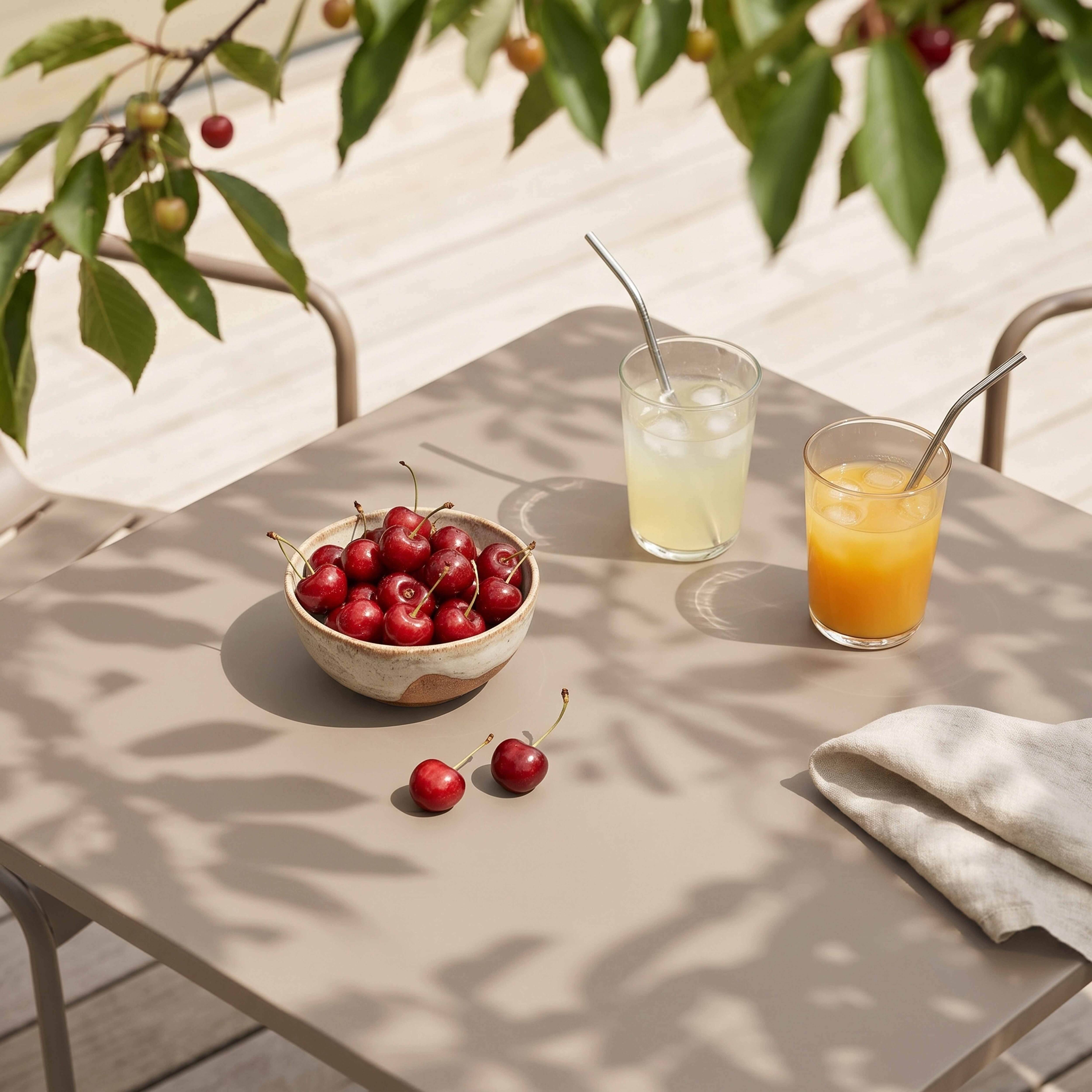 Oviala - Ensemble table de jardin bistrot et 2 fauteuils acier taupe Palavas - Oviala - Imagen 3