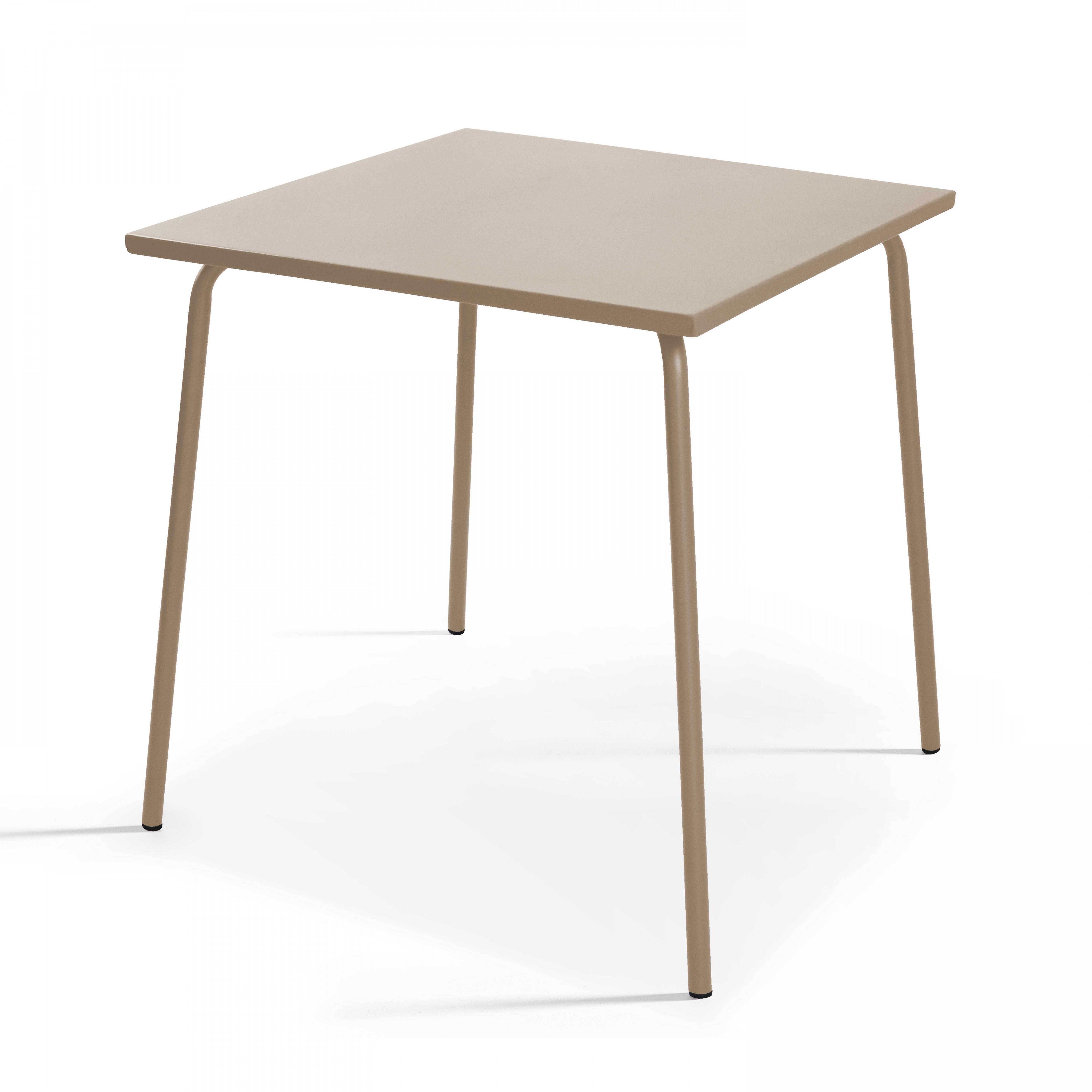 Oviala - Ensemble table de jardin bistrot et 2 fauteuils acier taupe Palavas - Oviala - Imagen 6