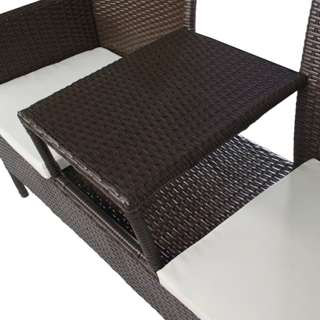 Canapé de jardin résine tressée marron 152 x 62 x 85 cm - PANGIVO - Image 3
