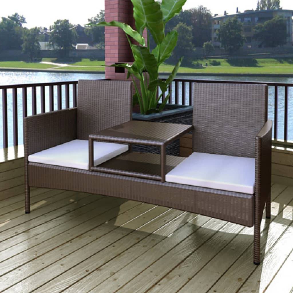 Canapé de jardin résine tressée marron 152 x 62 x 85 cm - PANGIVO - Image 1