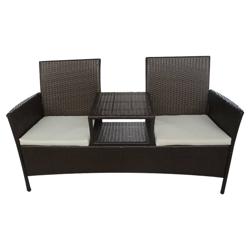 Canapé de jardin résine tressée marron 152 x 62 x 85 cm - PANGIVO - Image 2